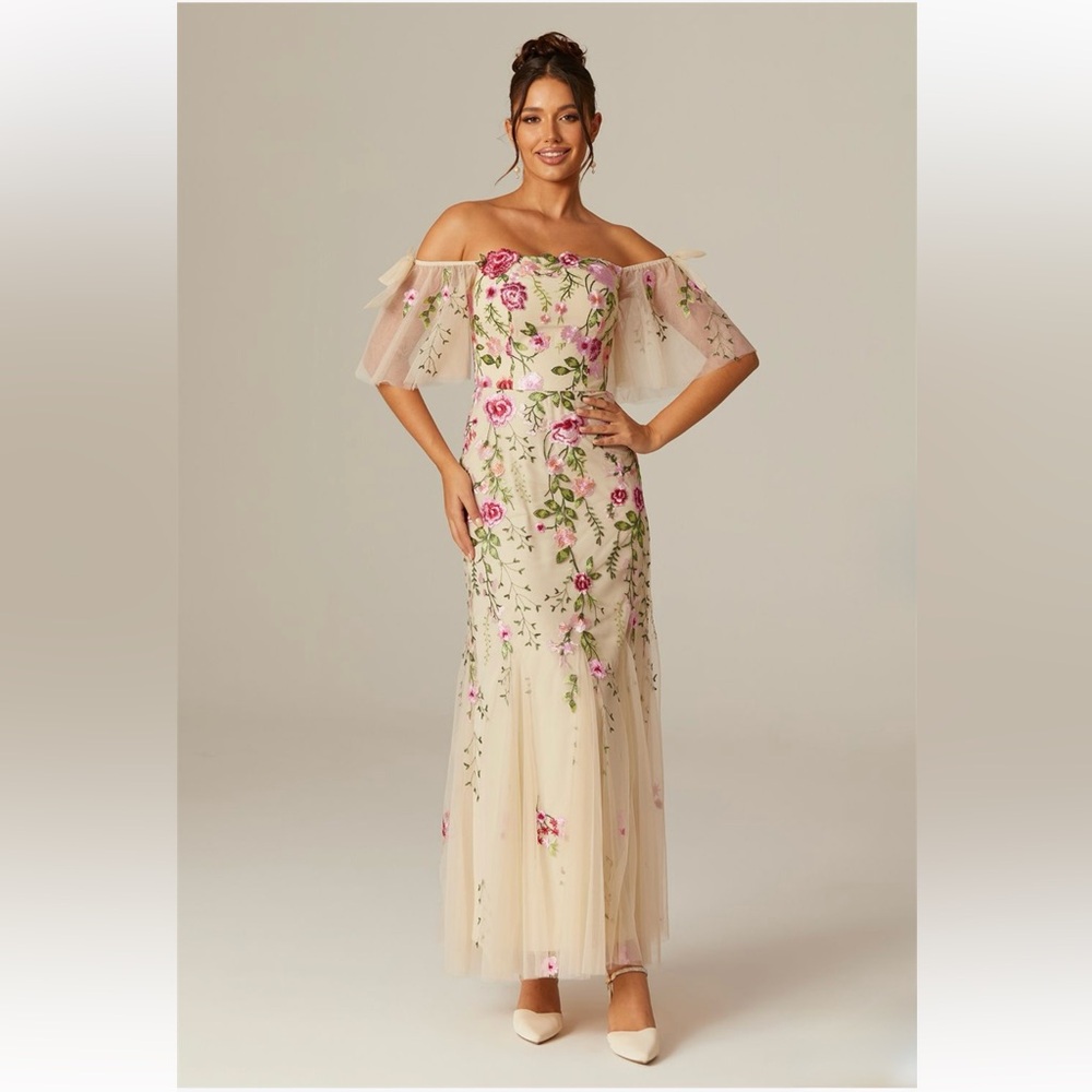 AW Carmelita Dress Sz 16 NWOT Floral Off-Shoulder Dress